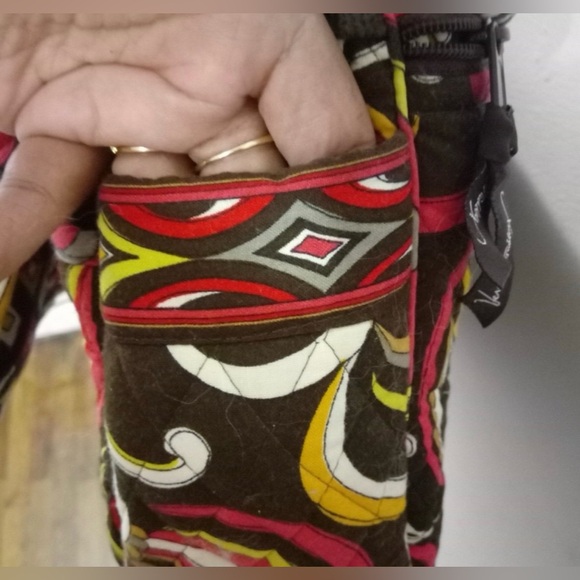 EUC Vera Bradley Laptop Messenger Crossbody Bag, Color Red, Brown, Yellow, - Picture 12 of 12